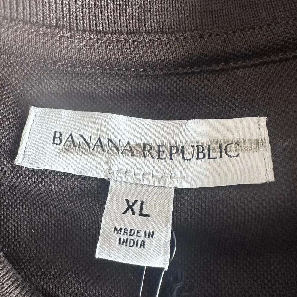 Banana Republic Men's Luxury Touch Pique Resort Shirt Brown XL